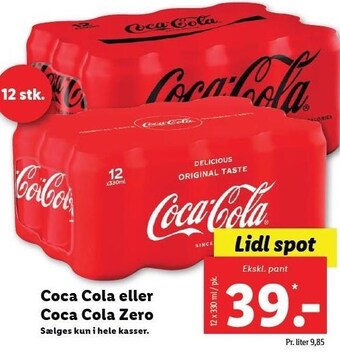 Lidl Coca cola eller coca cola zero tilbud