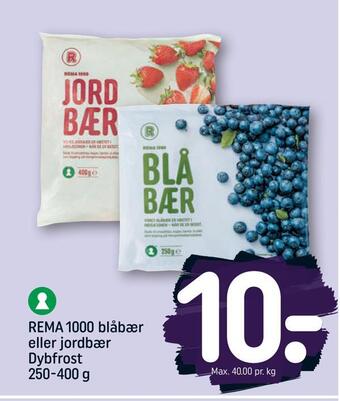 REMA 1000 Rema 1000 blåbær eller jordbær tilbud