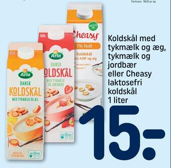 REMA 1000 Koldskål med tykmælk og æg, tykmælk og jordbær eller cheasy laktosefri koldskål tilbud
