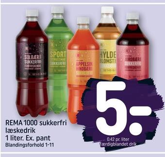 REMA 1000 Rema 1000 sukkerfri læskedrik tilbud