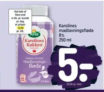 REMA 1000 Karolines madlavningsfløde tilbud