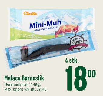 Min Købmand Malaco børneslik tilbud