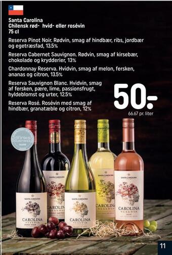 REMA 1000 Santa carolina chilensk rød- hvid- eller rosévin tilbud