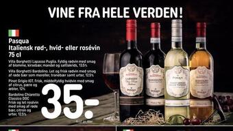 REMA 1000 Pasqua italiensk rød, hvid eller rosévin tilbud