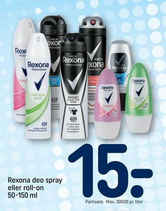 REMA 1000 Rexona deo spray eller roll-on tilbud