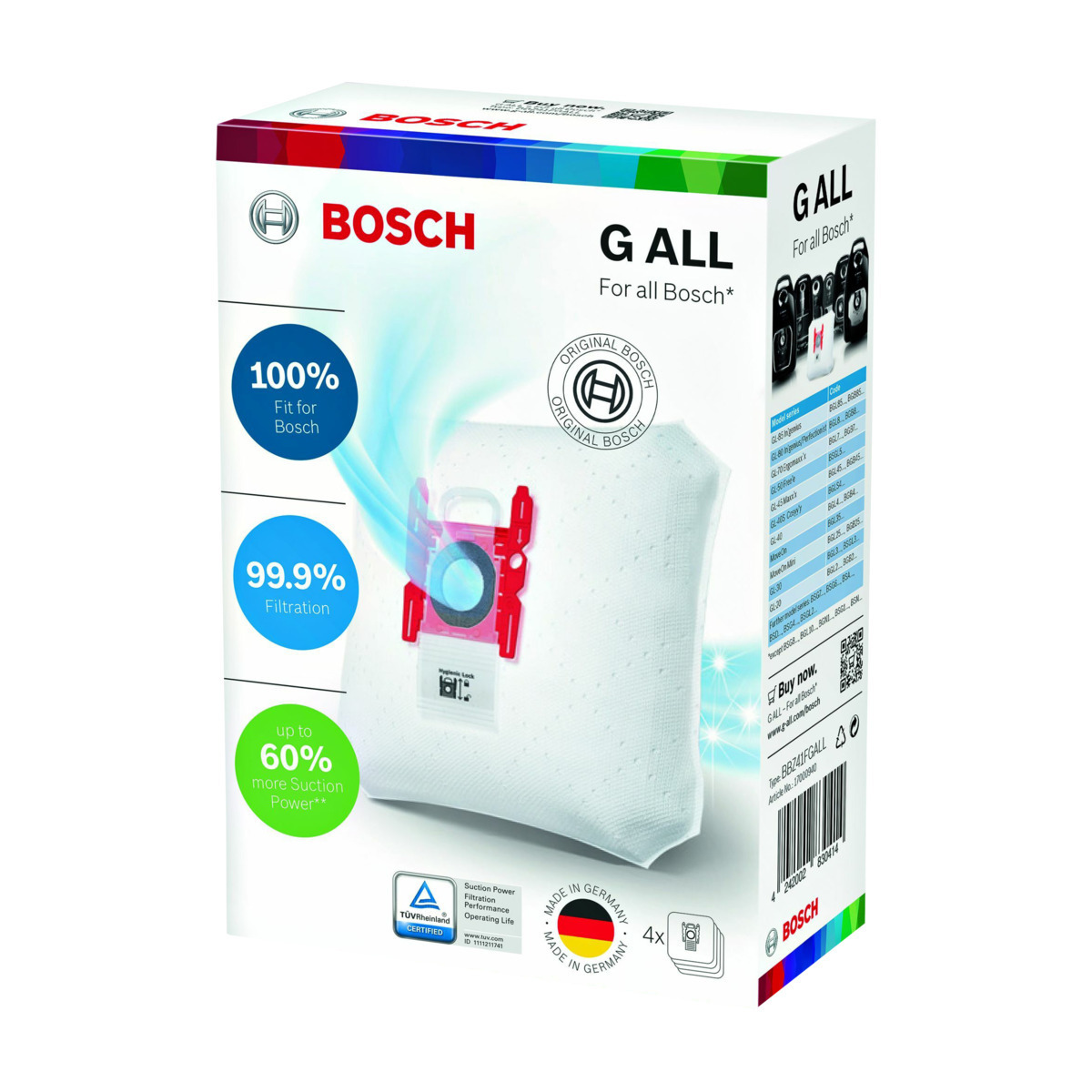 Punkt1 Bosch bbz41fgall støvsugerpose, 4 stk. tilbud