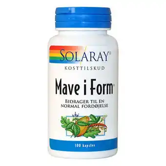 Helsemin Solaray, mave i form (papaya m.m.), 100 kap tilbud