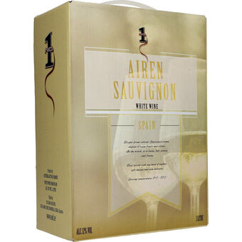 Netpris No.1 airen sauvignon hvidvin fra spanien 12% 3l tilbud