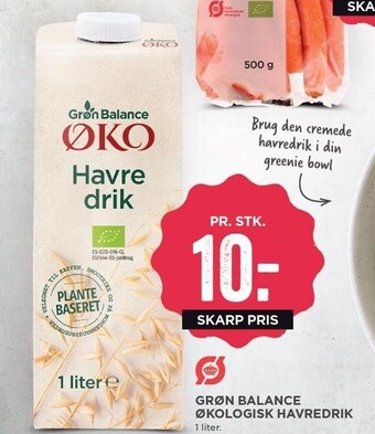 MENY Grøn balance økologisk havredrik tilbud