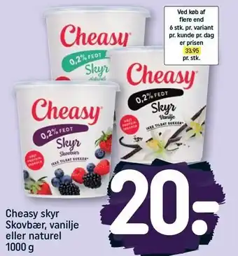 REMA 1000 Cheasy skyr skovbær, vanilje el. naturel tilbud