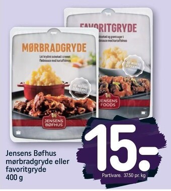 REMA 1000 Jensens bøfhus mørbradgryde el. favoritgryde tilbud