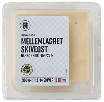 REMA 1000 Ml skiveost 45+, 300 g tilbud