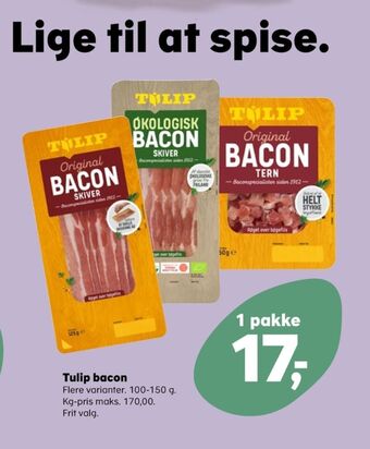 Kvickly Tulip baconskiver tilbud