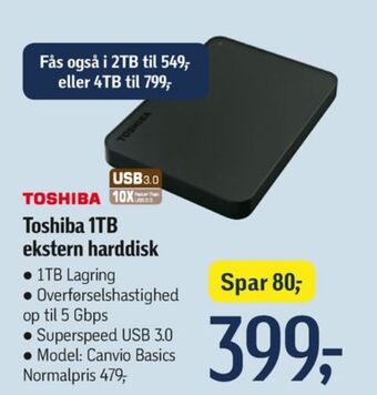 Føtex Toshiba harddisk tilbud