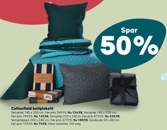Kvickly Cottonfield sengesæt tilbud