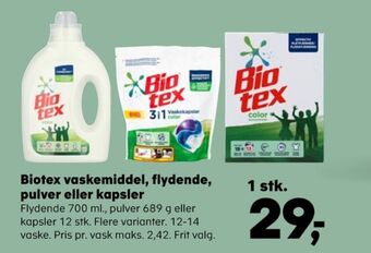 Kvickly Biotex vaskemiddel-flydende tilbud