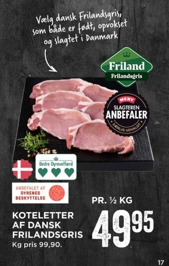 MENY Friland frilandsgris grisekoteletter tilbud