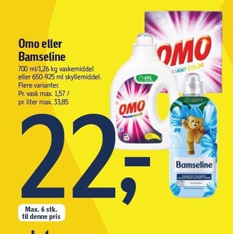 Føtex Omo el. bamseline tilbud