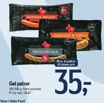 Føtex Gøl pølser 300-500 g tilbud