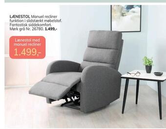 Daells Bolighus Lænestol med manuel recliner tilbud