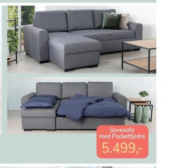 Daells Bolighus Sovesofa med pocketfjedre tilbud