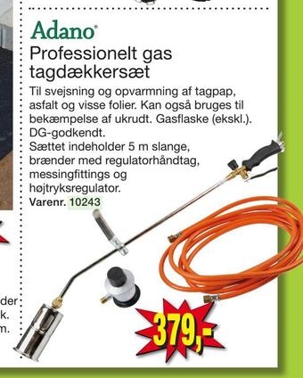 Professionelt gas tagdækkersæt