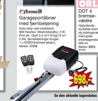 Harald Nyborg Garageportåbner med fjernbetjening tilbud