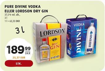 Pure divine vodka eller lordson dry gin