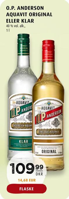 Scandinavian Park O.p. anderson aquavit original eller klar tilbud
