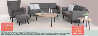 Daells Bolighus Flot sofa eller øreklapstol inkl. fodskammel tilbud