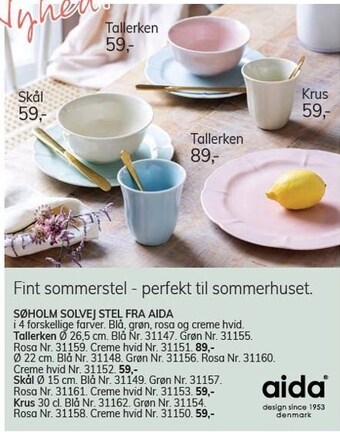 Daells Bolighus Søholm solvej stel fra aida tilbud