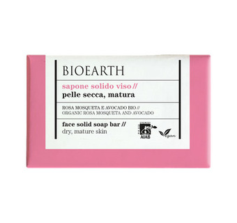 Bioearth face solid soap rosa mosqueta and avocado 150g