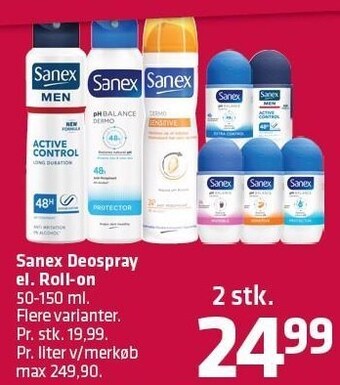 Fleggaard Sanex deospray el. roll-on - 2 stk. tilbud