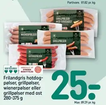 REMA 1000 Frilandsgris hotdog, grill, wiener eller grill pølser med ost tilbud