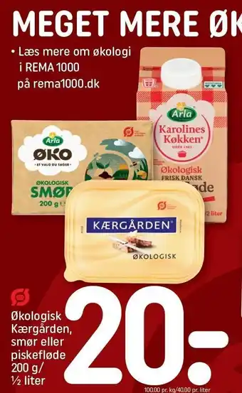 REMA 1000 Økologisk kærgården, smør eller pisekefløde tilbud