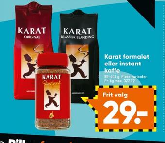 Bilka Karat instant kaffe tilbud