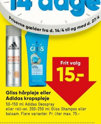 Bilka Gliss shampoo tilbud