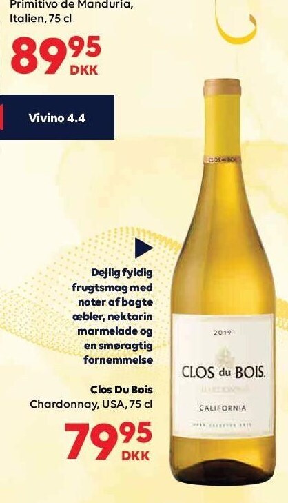 BorderShop Clos du bois chardonnay tilbud