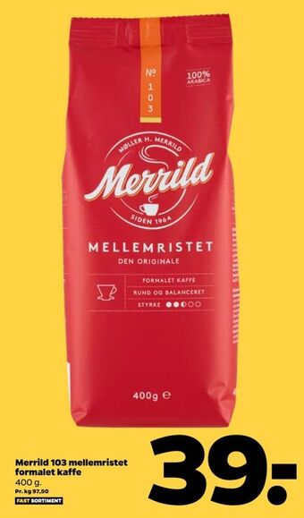Netto Mellemristet kaffe formalet tilbud
