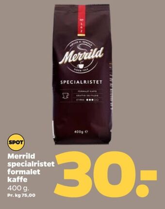 Specialristet kaffe formalet