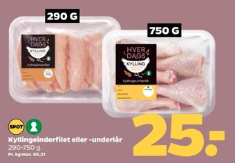 Netto Hverdags kyllingeinderfileter tilbud