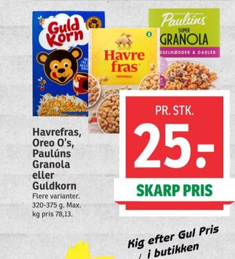 SPAR Guldkorn morgenmadsprodukt tilbud