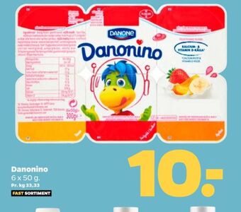 Netto Danonino yoghurt jordbær, banan & abrikos tilbud
