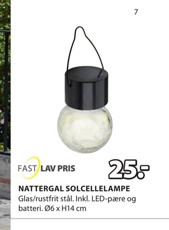 JYSK Nattergal Solcellelampe tilbud