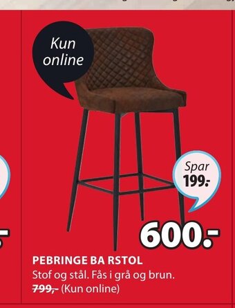 JYSK Pebringe Barstol tilbud