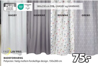 JYSK Badeforhæng tilbud