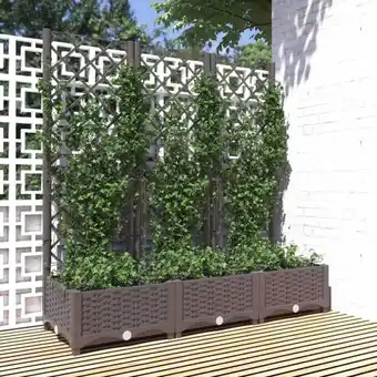 Plantekasse med espalier 120x40x121,5 cm pp brun
