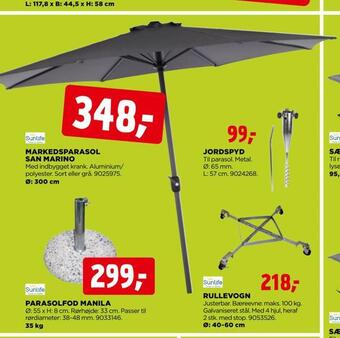 jem & fix Markedsparasol san marino tilbud