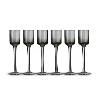 Lyngby glas snapseglas grå 6 stk 5 cl