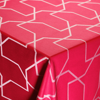 Kop & Kande Nordisk tekstil metric damask dug 140x220 cm rød tilbud